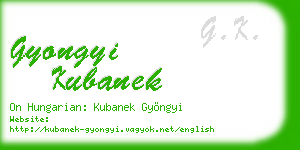 gyongyi kubanek business card
